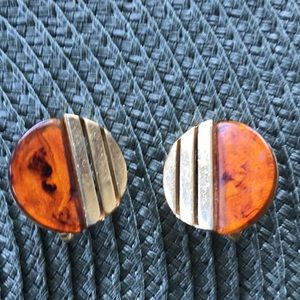 Vintage Trifari Art Deco Clip Earrings